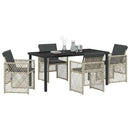 Have Spisebordssæt 5 pcs Lysegrå polyrattan