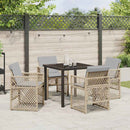 Have Spisebordssæt 5 pcs Beige polyrattan