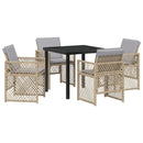 Have Spisebordssæt 5 pcs Beige polyrattan