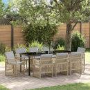 Have Spisebordssæt 9 pcs Beige polyrattan