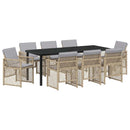 Have Spisebordssæt 9 pcs Beige polyrattan