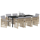 Have Spisebordssæt 9 pcs Beige polyrattan