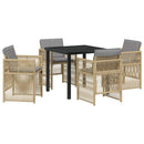 Have Spisebordssæt 5 pcs Beige Pulverlakeret stål