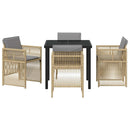 Have Spisebordssæt 5 pcs Beige Pulverlakeret stål
