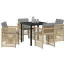 Have Spisebordssæt 5 pcs Beige Pulverlakeret stål