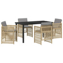 Have Spisebordssæt 5 pcs Beige Pulverlakeret stål