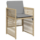 Have Spisebordssæt 9 pcs Beige Pulverlakeret stål