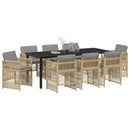 Have Spisebordssæt 9 pcs Beige Pulverlakeret stål
