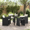 Have Spisebordssæt 5 pcs Sort polyrattan