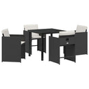 Have Spisebordssæt 5 pcs Sort polyrattan
