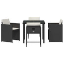 Have Spisebordssæt 5 pcs Sort polyrattan