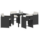 Have Spisebordssæt 5 pcs Sort polyrattan