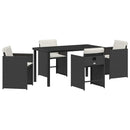 Have Spisebordssæt 5 pcs Sort polyrattan