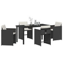 Have Spisebordssæt 5 pcs Sort polyrattan