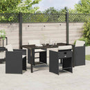 Have Spisebordssæt 5 pcs Sort polyrattan