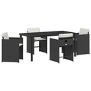 Have Spisebordssæt 5 pcs Sort polyrattan