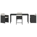 Have Spisebordssæt 5 pcs Sort polyrattan