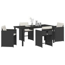 Have Spisebordssæt 5 pcs Sort polyrattan