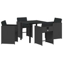 Have Spisebordssæt 5 pcs Sort polyrattan