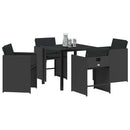 Have Spisebordssæt 5 pcs Sort polyrattan
