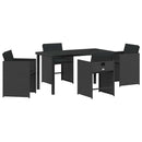 Have Spisebordssæt 5 pcs Sort polyrattan