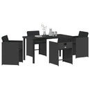 Have Spisebordssæt 5 pcs Sort polyrattan