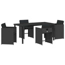 Have Spisebordssæt 5 pcs Sort polyrattan