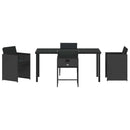 Have Spisebordssæt 5 pcs Sort polyrattan