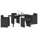 Have Spisebordssæt 5 pcs Sort polyrattan