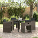 Have Spisebordssæt 5 pcs Grå polyrattan