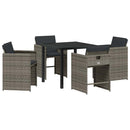 Have Spisebordssæt 5 pcs Grå polyrattan