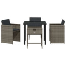 Have Spisebordssæt 5 pcs Grå polyrattan