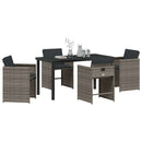 Have Spisebordssæt 5 pcs Grå polyrattan