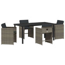 Have Spisebordssæt 5 pcs Grå polyrattan