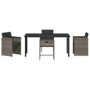 Have Spisebordssæt 5 pcs Grå polyrattan