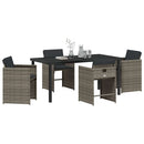 Have Spisebordssæt 5 pcs Grå polyrattan