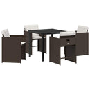 Have Spisebordssæt 5 pcs Brun polyrattan