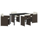 Have Spisebordssæt 5 pcs Brun polyrattan