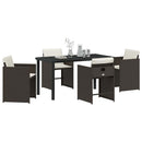Have Spisebordssæt 5 pcs Brun polyrattan