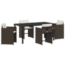 Have Spisebordssæt 5 pcs Brun polyrattan