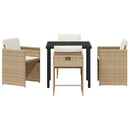 Have Spisebordssæt 5 pcs Beige polyrattan