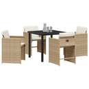 Have Spisebordssæt 5 pcs Beige polyrattan