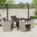 Have Spisebordssæt 5 pcs Lysegrå polyrattan