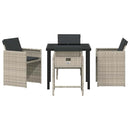 Have Spisebordssæt 5 pcs Lysegrå polyrattan