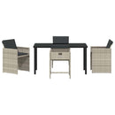 Have Spisebordssæt 5 pcs Lysegrå polyrattan