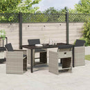 Have Spisebordssæt 5 pcs Lysegrå polyrattan