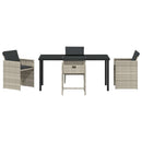 Have Spisebordssæt 5 pcs Lysegrå polyrattan