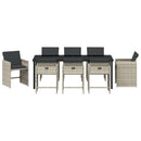 Have Spisebordssæt 9 pcs Lysegrå polyrattan