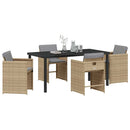 Have Spisebordssæt 5 pcs Beige polyrattan