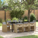 Have Spisebordssæt 9 pcs Beige polyrattan